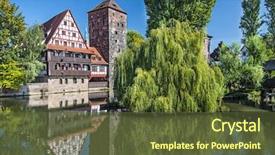  Presentation with secure bridge - Audience pleasing slide set consisting of hangman - executioner's bridge in nuremberg germany backdrop and a tawny brown colored foreground