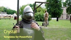  Presentation with knight - Cool new slides with hangman - medieval knight and dead body backdrop and a tawny brown colored foreground