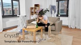  Presentation with alcohol addiction - Audience pleasing PPT theme consisting of hangover-alcohol-addiction-and-people backdrop and a coral colored foreground