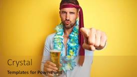  Presentation with crazy - Colorful presentation theme enhanced with hangover business man drunk backdrop and a gold colored foreground