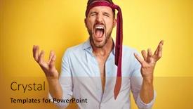  Presentation with business success - Amazing slides having hangover-business-man-drunk backdrop and a gold colored foreground