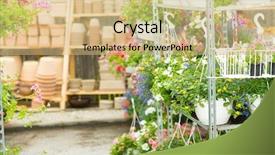  Presentation with network operations center or noc - Colorful presentation theme enhanced with hangup-pots-with-flowers backdrop and a coral colored foreground