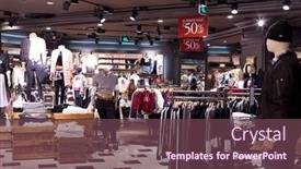  Presentation with china shopping - Slide deck featuring hangzhou-china-fashion-display background and a tawny brown colored foreground