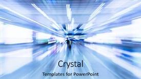  Presentation with rail - Slide set consisting of hangzhou rail station motion blur background and a light blue colored foreground