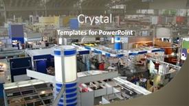  Presentation with fair - Presentation design consisting of hannover-fair-germany background and a gray colored foreground