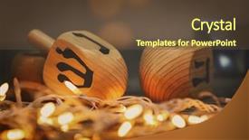  Presentation with hanukkah - Slides consisting of hannukah - composition of dreidels for hanukkah background and a tawny brown colored foreground