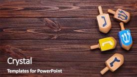  Presentation with hanukkah - PPT layouts consisting of hannukah - dreidels for hanukkah on wooden background and a tawny brown colored foreground