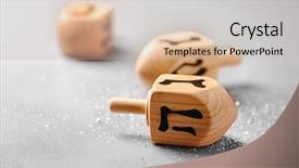  Presentation with hanukkah - Presentation theme with hannukah - wooden dreidel for hanukkah background and a light gray colored foreground