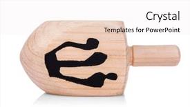  Presentation with hanukkah - Audience pleasing slides consisting of hannukah - wooden dreidel for hanukkah backdrop and a sky blue colored foreground