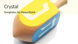  Presentation with hanukkah - Beautiful slide deck featuring hannukah - wooden dreidel for hanukkah backdrop and a blonde colored foreground