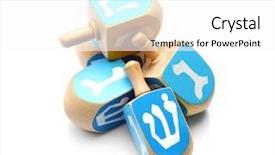  Presentation with hanukkah - Theme consisting of hannukah - wooden dreidels for hanukkah background and a white colored foreground