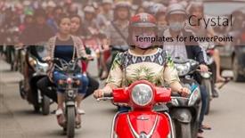  Presentation with hanoi - PPT layouts featuring hanoi-6-april-traffic background and a coral colored foreground