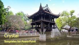  Presentation with vietnam hanoi - Theme consisting of hanoi vietnam - one pillar pagoda background and a tawny brown colored foreground