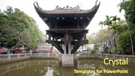  Presentation with vietnam hanoi - Amazing presentation theme having hanoi vietnam one pillar pagoda backdrop and a tawny brown colored foreground