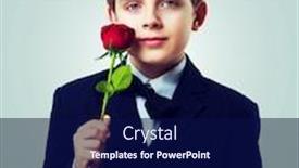  Presentation with black men in suit - Cool new PPT theme with hansome boy wearing a black backdrop and a navy blue colored foreground