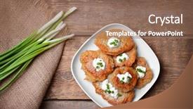  Presentation with hanukkah - Presentation theme enhanced with hanuka - plate with tasty potato pancakes background and a coral colored foreground