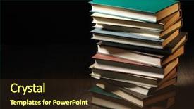  Presentation with stack books - Presentation theme consisting of haphazardly viewed from a high background and a wine colored foreground