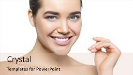  Presentation with spa concept - Slide deck consisting of hapiness - girl with perfect smile beauty background and a lemonade colored foreground