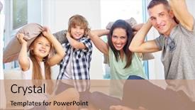  Presentation with family children - Amazing slides having hapiness - hapy family with children making backdrop and a  colored foreground