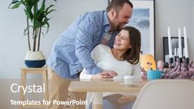  Presentation with happy birthday for husband - Presentation design having hapiness - picture of happy husband hugging background and a coral colored foreground