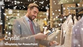  Presentation with technology infographic - Theme having hapiness consumer - sale shopping fashion technology background and a coral colored foreground