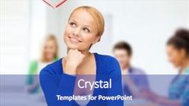  Presentation with education love - PPT theme enhanced with hapiness love education dating and people concept - happy smiling young woman dreaming background and a cobalt blue colored foreground