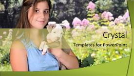  Presentation with teen mom cap and gown holding a baby - Slide deck enhanced with happily holding her new pitbull background and a yellow colored foreground