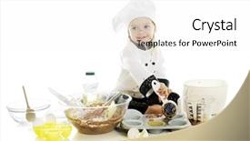  Presentation with kids chef - Presentation design with happily making her first chocolate background and a white colored foreground
