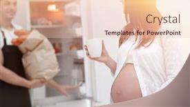  Presentation with married - Theme having happily married couple standing background and a lemonade colored foreground