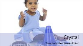  Presentation with cheer dance - Slide deck consisting of happily sitting with her pompom background and a light blue colored foreground