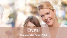  Presentation with happiness - Cool new PPT theme with happiness and people - smiling mother backdrop and a coral colored foreground