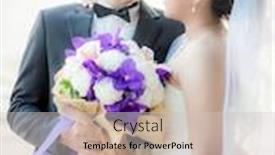  Presentation with beach wedding - Beautiful slide set featuring happiness-and-romantic-scene backdrop and a light gray colored foreground