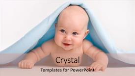  Presentation with happiness - Colorful slide deck enhanced with happiness baby under a towel backdrop and a coral colored foreground