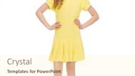  Presentation with happiness - Slide deck having happiness childhood and people concept - smiling little girl in yellow dress background and a cream colored foreground