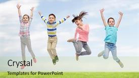  Presentation with free school - Slide deck consisting of happiness childhood freedom movement background and a mint green colored foreground