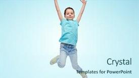  Presentation with kids sport - Slides having happiness childhood freedom movement background and a cool aqua colored foreground