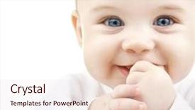  Presentation with happiness - PPT theme with happiness concept - adorable baby background and a lemonade colored foreground