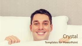  Presentation with relationships - Beautiful slide deck featuring happiness concept - handsome man backdrop and a cream colored foreground