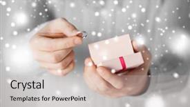  Presentation with wedding ring - Slide set consisting of happiness concept - man holding wedding background and a soft green colored foreground