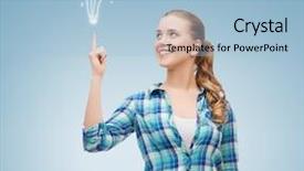  Presentation with electricity - Presentation theme enhanced with happiness electricity idea and people background and a light blue colored foreground