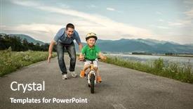  Presentation with happiness - Amazing slides having happiness father and son backdrop and a gray colored foreground