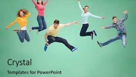  Presentation with freedom - Slide set having happiness freedom friendship education background and a mint green colored foreground