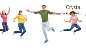  Presentation with happiness - Theme consisting of happiness freedom motion and people background and a soft green colored foreground