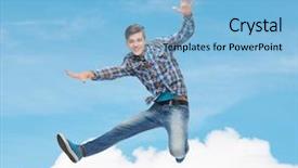  Presentation with sky blue - Amazing theme having happiness freedom movement and people backdrop and a light blue colored foreground