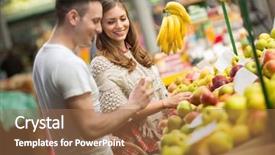  Presentation with ikea market - Slide set having happiness health - couple buy products at market background and a coral colored foreground