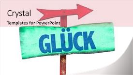  Presentation with german attraction - Beautiful slides featuring happiness in german sign isolated backdrop and a coral colored foreground