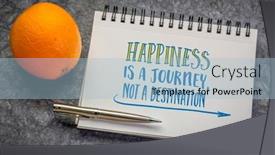  Presentation with notebook paper - Theme with happiness-is-a-journey background and a light blue colored foreground