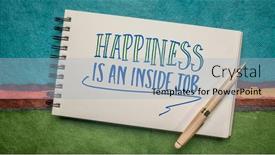  Presentation with positive mindset - Slide deck with happiness-is-an-inside-job background and a light blue colored foreground