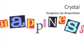  Presentation with crime - Presentation theme featuring happiness made of colorful newspaper background and a white colored foreground