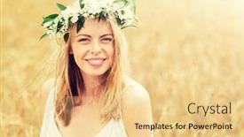  Presentation with cereal - Cool new presentation design with happiness-nature-summer-holidays-vacation backdrop and a blonde colored foreground